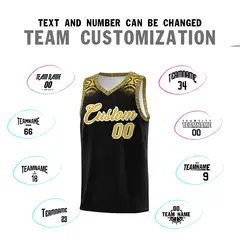 Black Yellow Indians Print Basketball Jersey Sports Uniform 4
