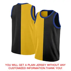 Black Yellow-Navy Split Fashion Basketball Jersey 4
