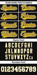 Black Yellow Pittsburgh City Nightscape Baseball Jersey 3