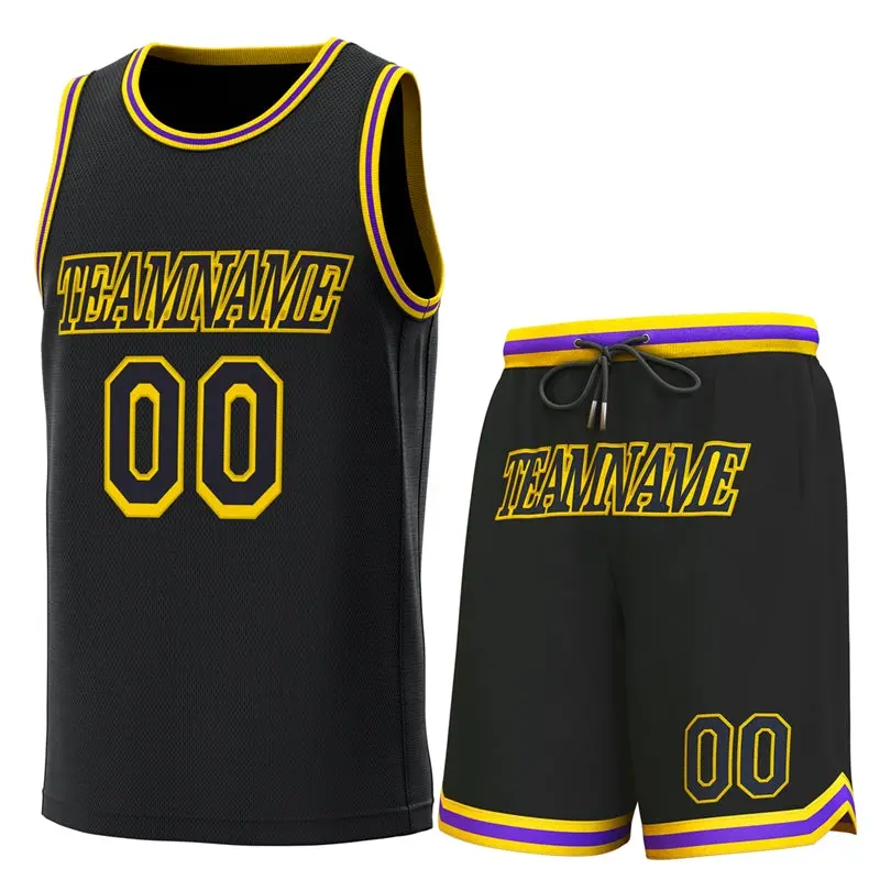 Black Yellow-Purple Classic Sets Basketball Jersey