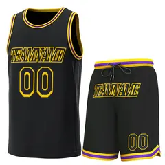 Black Yellow-Purple Classic Sets Basketball Jersey 1