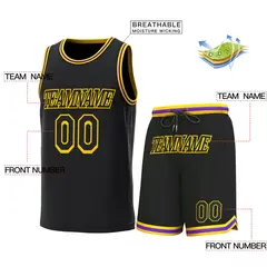 Black Yellow-Purple Classic Sets Basketball Jersey 2