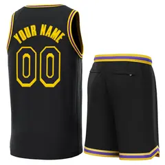 Black Yellow-Purple Classic Sets Basketball Jersey 3