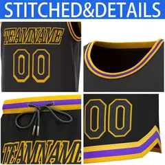 Black Yellow-Purple Classic Sets Basketball Jersey 6
