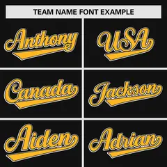 Black Yellow Raglan Sleeve Authentic Baseball Jersey 3