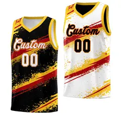 Black Yellow Red Reversible Stellar Strike Dynamic Basketball Jersey 1