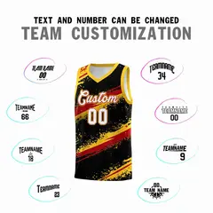 Black Yellow Red Reversible Stellar Strike Dynamic Basketball Jersey 2
