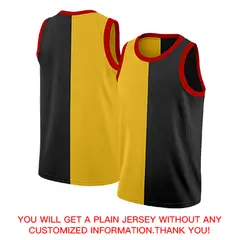 Black Yellow-Red Split Fashion Basketball Jersey 4