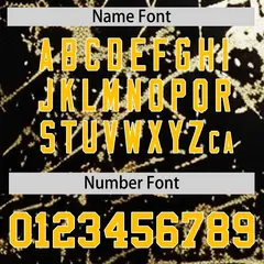 Black Yellow Shiny Gold Cracked Texture Baseball Jersey 5