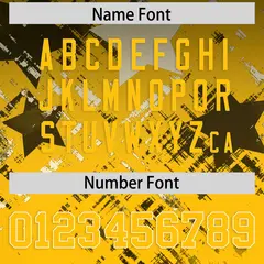 Black Yellow Star Gradient Flag Football Jersey 4