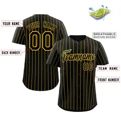 Black Yellow Stripe Fashion Baseball Jersey 2