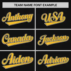 Black Yellow Thorns Ribbed Classic Authentic Baseball Jersey 3