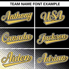 Black Yellow Tiny Spot Gradient Authentic Baseball Jersey 3