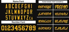 Black Yellow V-Neck Pullover Baseball Jersey 3