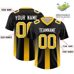 Black Yellow Vertical Gradient Stripe Football Jersey 2