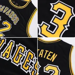 Black Yellow-White Breathable Classic Tops Basketball Jersey 5