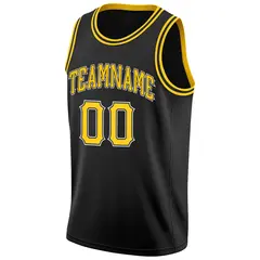 Black Yellow-White Breathable Classic Tops Basketball Jersey 6