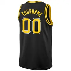 Black Yellow-White Breathable Classic Tops Basketball Jersey 7