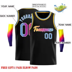 Black Yellow-White Classic Basketball Jersey 2