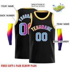 Black Yellow-White Classic Basketball Jersey 2
