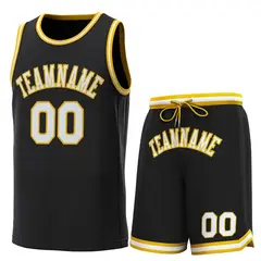 Black Yellow-White Classic Sets Basketball Jersey 1