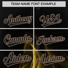 Black Yellow White Flame Graffiti Pattern Baseball Jersey 3