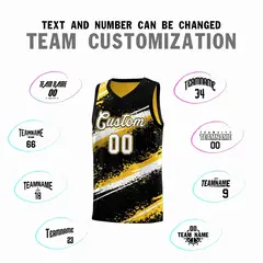 Black Yellow White Reversible Basketball Jersey Stellar Strike Series 2