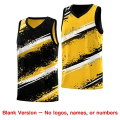 Black Yellow White Reversible Basketball Jersey Stellar Strike Series 7