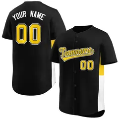 Black Yellow-White Side Two-Tone Authentic Baseball Jersey 1