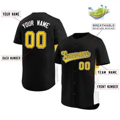 Black Yellow-White Side Two-Tone Authentic Baseball Jersey 2