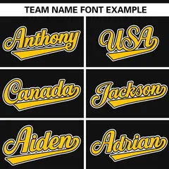 Black Yellow-White Side Two-Tone Authentic Baseball Jersey 3