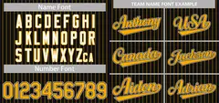 Black Yellow-White Stripe Authentic Fashion Baseball Jersey 3