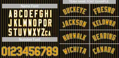 Black Yellow-White Stripe Authentic Fashion Baseball Jersey 3