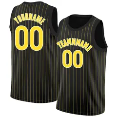 Black Yellow-White Stripe Fashion Basketball Jersey