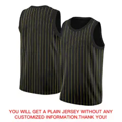 Black Yellow-White Stripe Fashion Basketball Jersey 4