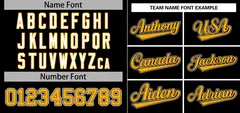 Black Yellow-White Stripe Raglan Baseball Jersey 3