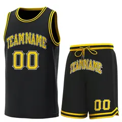 Black Yellow-Yellow Classic Sets Basketball Jersey 1