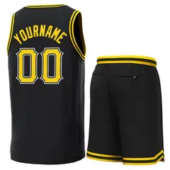 Black Yellow-Yellow Classic Sets Basketball Jersey 3
