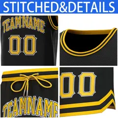 Black Yellow-Yellow Classic Sets Basketball Jersey 6