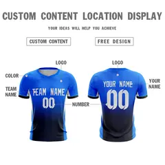 Blue Black Athletic Sport Soccer Jersey 2