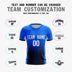 Blue Black Athletic Sport Soccer Jersey 3