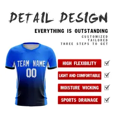 Blue Black Athletic Sport Soccer Jersey 4