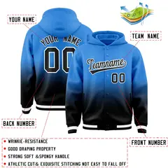 Blue Black Gradient Letterman Varsity Jacket Hoodie 4