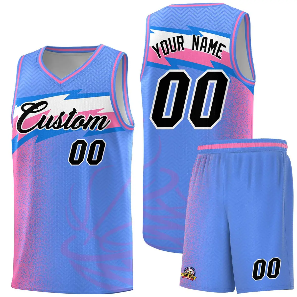 Blue Dot Scatter Graffiti Pattern Basketball Jersey