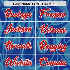 Blue Graffiti Pattern Authentic Football Jersey 3