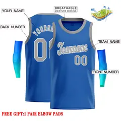 Blue Gray-White Classic Casual Basketball Jersey 2