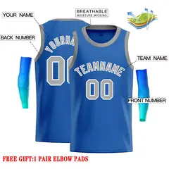 Blue Gray-White Classic Casual Basketball Jersey 2