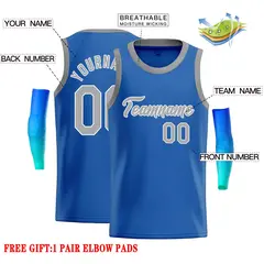 Blue Gray-White Classic Casual Basketball Jersey 2