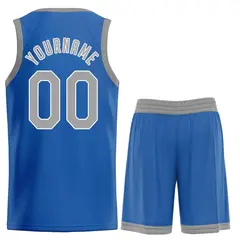 Blue Gray-White Classic Sets Basketball Uniform Jersey 2
