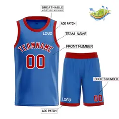 Blue Maroon-White Bull Classic Sets Curved Basketball Jersey 3